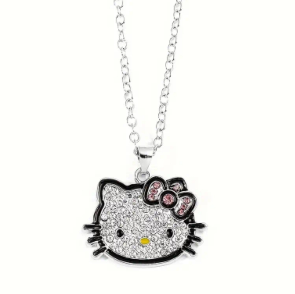 Hello Kitty Crystal Rhinestone Pendant Necklace